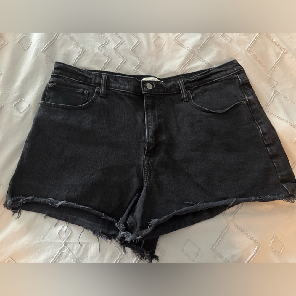 Abercrombie Black Denim Shorts